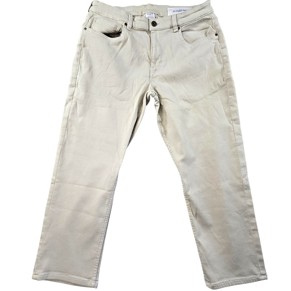 The Perfect Jean NYC Pants Mens 34x28 Beige Khakis Athletic Stretch Denim